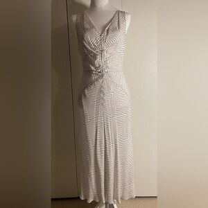 White and Black Silk Classiques Entier Dress